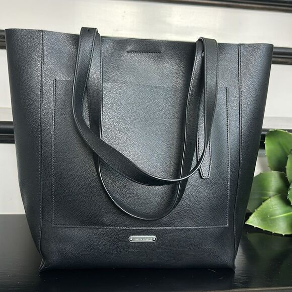 Rebecca Minkoff Genuine Leather Shoulder Tote Adjustable Snap Closure Spacious - Picture 9 of 12